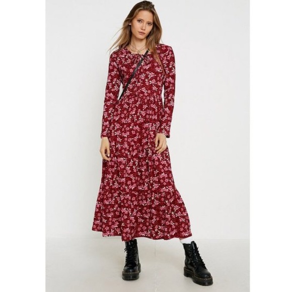 Free People Dresses & Skirts - Free people NWOT red pink floral maxi dress S